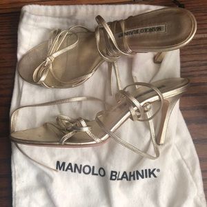 Manolo Blahnik Gold Scrappy sandal